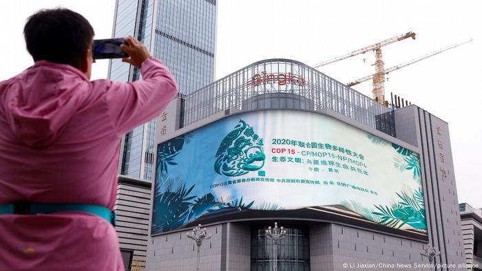 A billboard to the UN climate conference in Kunming