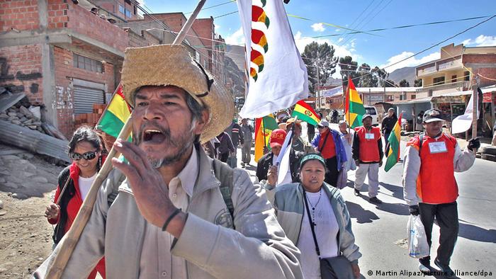 Marcial Fabricano, uno de los líderes de la Marcha por el Territorio y la Dignidad de los pueblos indígenas de Tierras Bajas en 1990, siguió marchando en 2011, 2012 (foto) y 2021.