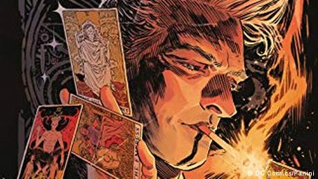 Cover eines Comics mit DC-Antiheld John Constantine darauf. Er raucht und hält Spielkarten in der Hand.