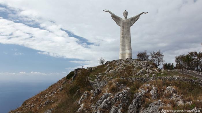 Cristo Redentore on a hilltop in Maratea, Italy