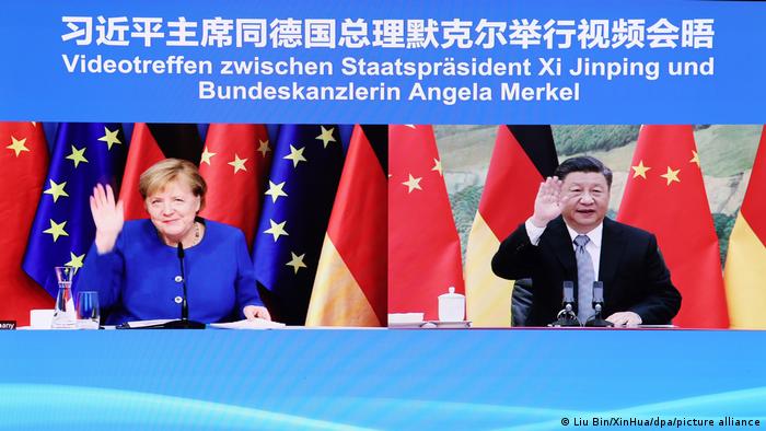 China | Angela Merkel und Xi Jinping | Videokonferenz