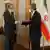 علی باقری و انریکه مورا، مذاکره‌کنندگان هسته‌ای ارشد ایران و اتحادیه اروپا، تهران، ۱۴ اکتبر ۲۰۲۱