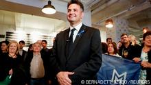 Opposition candidate for prime minister Peter Marki-Zay waits at the election headquarters after the opposition primary election in Budapest, Hungary, October 17, 2021. REUTERS/Bernadett Szabo