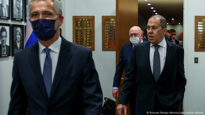 NATO Secretary-General Jens Stoltenberg and Russian Foreign Minister Sergey Lavrov