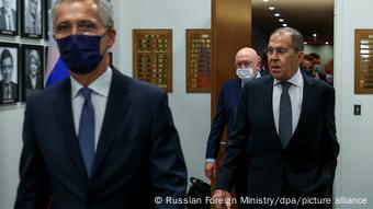 Jens Stoltenberg and Sergey Lavrov in New York