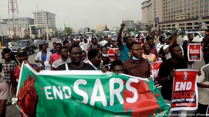 Protesto #EndsSARS, em 2020, na Nigéria
