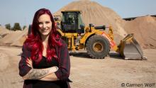 Empowerment Kampagne, Frau am Bau, Agnes Borchers, Machinistin, 09.2020, Fotograf: Carmen Wolf