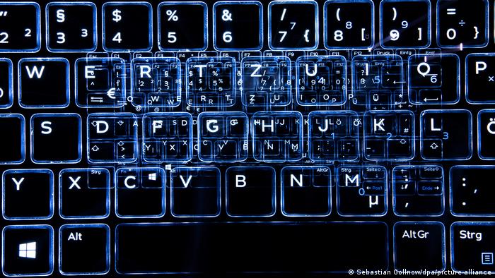 Picture of an illuminated computer keyboard