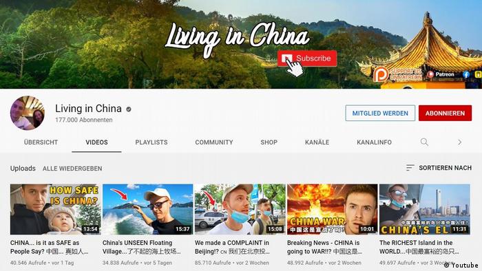 Screenshot des Kanals: Living in China von Vlogger Jason Lightfoot