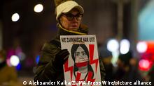 October 22, 2021, Warsaw, Warsaw, Poland: A woman holds a placard reading ''You will not close our mouths'' on October 22, 2021 in Warsaw, Poland. Hundreds of people and human rights activists from different organisations took to the streets all over Poland as October 22, 2021 marks a year after the PolandÃ¢â¬â¢s Constitutional Tribunal ruled that abortion on the ground of foetal defects is illegal. (Credit Image: Â© Aleksander Kalka/ZUMA Press Wire