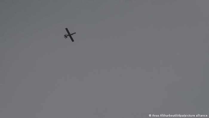 A US military drone is seen oflying over Syria.