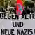 "Contra antigos e novos nazistas!", diz faixa em ato contrário às patrulhas de extrema direita em Guben
