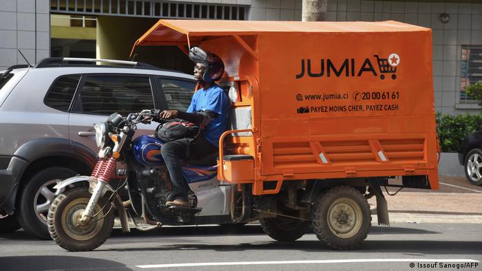 Lieferfahrzeug des nigerianischen Online-Händlers Jumia in Abidjan