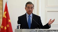 China's State Councillor and Foreign Minister Wang Yi attends a news conference following his meeting with Greek Foreign Minister Nikos Dendias at the Ministry of Foreign Affairs in Athens, Greece, October 27, 2021. REUTERS/Louiza Vradi