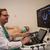 A doctor looks at an ultrasound