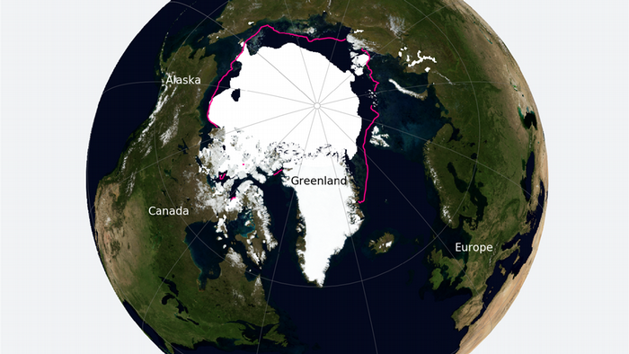 Data visualization COP26 Arctic sea ice extent EN