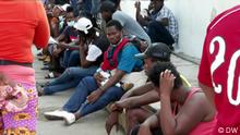 28.10.2021 Tapachula, Mexico Migrants stuck in Mexican border town wait in front of a migration office in Tapachula, Mexico. 