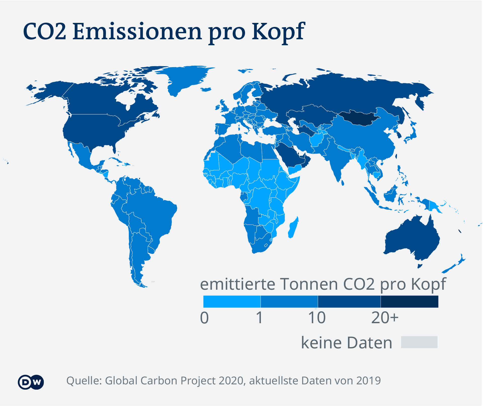 Datenvisualisierung COP26 CO2 Emissionen pro Kopf Karte DEU