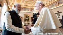30.10.2021
Pope Francis meets with India's Prime Minister Modi at the Vatican. October 30, 2021. Vatican Media/Handout via REUTERS ATTENTION EDITORS - THIS IMAGE WAS PROVIDED BY A THIRD PARTY.