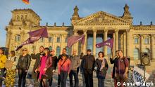 Demonstration vor dem Bundestag im Berlin wegen dramatischer Lage der Migranten an der polnisch-belarussischen Grenze. 31.10.2021