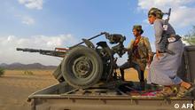 Fighters loyal to Yemen's Saudi-backed government man a position near al-Jawba frontline, facing Iran-backed Huthi rebels, in the country's northeastern province of Marib on October 31, 2021. (Photo by AFP)