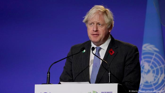 British Prime Minister Boris Johnson speaks during the opening ceremony of the COP26