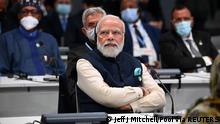 India's Prime Minister Narendra Modi looks on during the opening ceremony of the UN Climate Change Conference (COP26) in Glasgow, Scotland, Britain November 1, 2021. Jeff J Mitchell/Pool via REUTERS