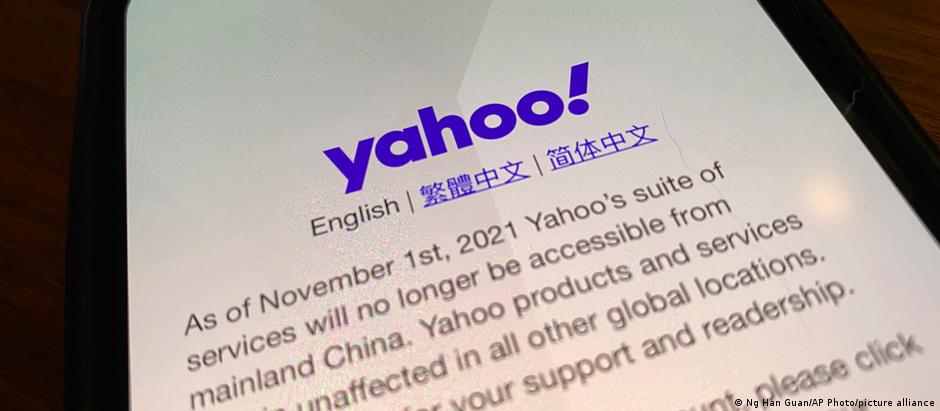 Yahoo anuncia aos usuários o fim de seus serviços na China continental 