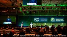 President of Congo Felix Tshisekedi speaks during a session on Action on Forests and Land Use, during the UN Climate Change Conference COP26 in Glasgow, Scotland, Tuesday, Nov. 2, 2021. (Erin Schaff/The New York Times via AP, Pool)