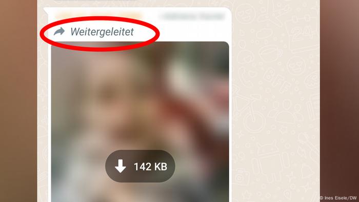 Screenshot einer Unterhaltung auf Whatsapp