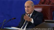 President of the Republic Abdelmadjid Tebboune, during the Government-Walis meeting, at the Palais des Nations at the Club des Pins, in Algiers, Algeria on September 25, 2021, under the theme Economic recovery, regional balance, social justice (Photo by Billal Bensalem/NurPhoto)