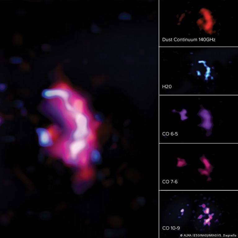 Detectan agua en galaxia más masiva del universo primitivo