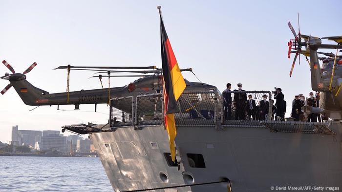 Ankunft der Bundeswehr Fregatte „Bayern“ in Tokio