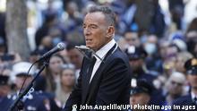 Bruce Springsteen performs during ceremonies at ground zero in Lower Manhattan near One World Trade Center on the 20th anniversary of the terrorist attacks on the World Trade Center at Ground Zero in New York City on Saturday, September 11, 2021. PUBLICATIONxINxGERxSUIxAUTxHUNxONLY NYX20210911126 JOHNxANGELILLO