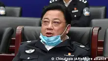 Sun Lijun, then a vice minister of public security, attends a meeting in Wuhan in central China's Hubei Province on April 7, 2020. China's ruling Communist Party has expelled Sun amid a raft of accusations from corruption to abandoning his post amid the COVID-19 outbreak. (Chinatopix via AP)