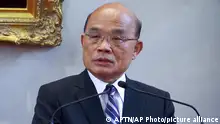 11.01.2019
In this image made from video, newly appointed Taiwan's Premier Su Tseng-chang speaks during a press conference at the presidential office in Taipei, Taiwan, Friday, Jan. 11, 2019. Taiwanese President Tsai Ing-wen appointed a close political ally as premier during a Cabinet reshuffle Friday following the ruling party's heavy election losses and growing pressure from rival China. (AP Photo)