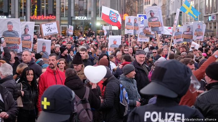 Demonstration against coronavirus regulations in Leipzig