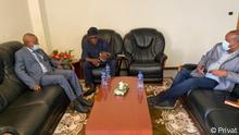 Getachew Reda, Olusegun Obasanjo, Debretsion Gebremichael
Getachew Reda, Member of the Politburo and TPLF´s spokesman, has spoken to DW about the AU special envoy Olusegun Obasanjo Tigray visit. Yesterday (07.11.2021) Obasanjo in Tigray meets with the leader of the Tigray People's Liberation Front, Debretsion Gebremichael. The meeting took place behind closed doors.