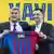 رئيس نادي برشلونة خوان لابورتا مع الأسطورة تشابي خلال تقديمه كمدرب للفريق (8/11/2021))