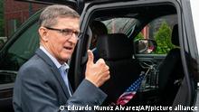 Michael Flynn, former national security adviser to former President Donald Trump, gestures as he departs a campaign event where he endorsed New York City mayoral candidate Fernando Mateo on Thursday, June 3, 2021, in Staten Island, N.Y. (AP Photo/Eduardo Munoz Alvarez)