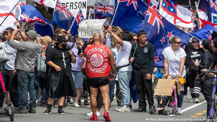 Neuseeland | Protest gegen Corona-Maßnahmen in Wellington 