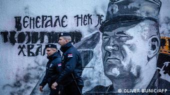 Serbia Belgrade Protests against Wandgemälde Ratko Mladic