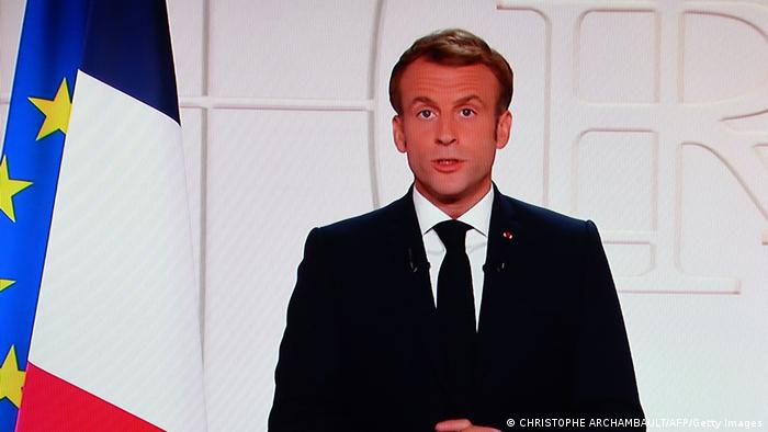 Frankreich Paris | TV Ansprache Emmanuel Macron