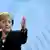 Merkel gesticulating during her speech in Berlin on Monday.