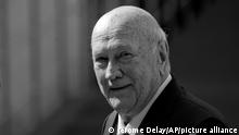 FILE — In this Saturday May 25, 2019 file photo former South African President Frederik Willem de Klerk arrives for the swearing-in ceremony of newly-elected President Cyril Ramaphosa in Pretoria, South Africa. The de Klerk Foundation has denied media reports Tuesday June 8, 2021, that his health is rapidly deteriorating after he was diagnosed with cancer earlier this year. (AP Photo/Jerome Delay/File)
