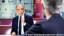 Hard-right political talk-show star Eric Zemmour is interviewed on BFM Politique in Paris, France on November 7, 2021 Photo by Alain Apaydin/ABACAPRESS.COM