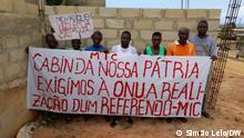 Titel: Protest in Cabinda von der Polizei verhindert. Ort: Cabinda, Angola
Fotograf: Simão Lelo/DW
Datum: 11.11.2021
Schlagworte: Cabinda, Angola, Demonstration, Protest, MIC
