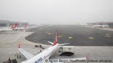 TÃ_rkish Airlines aircrafts at the airport of Istanbul, Turkey on November 8, 2021 (Photo by Agron Beqiri/NurPhoto)