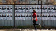 People walking in front of election posters in Sofia, Bulgaria on 13 November 2021. On 14 November 2021 will be third parliamentary election this year and the next presidential election. (Photo by Hristo Vladev/NurPhoto)