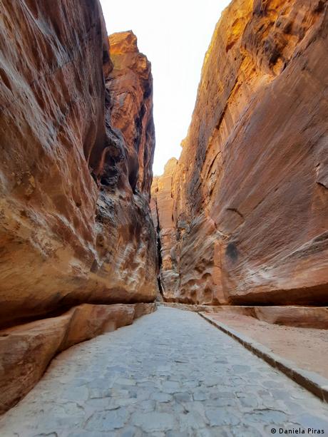 An entrance to the gorge in Petra, Jordan.